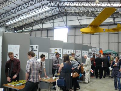 Judging taking place at the competition in the T2 hangar at Elvington